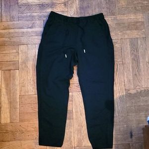 H&M ladies black drawstring rayon pants with pockets size 10
